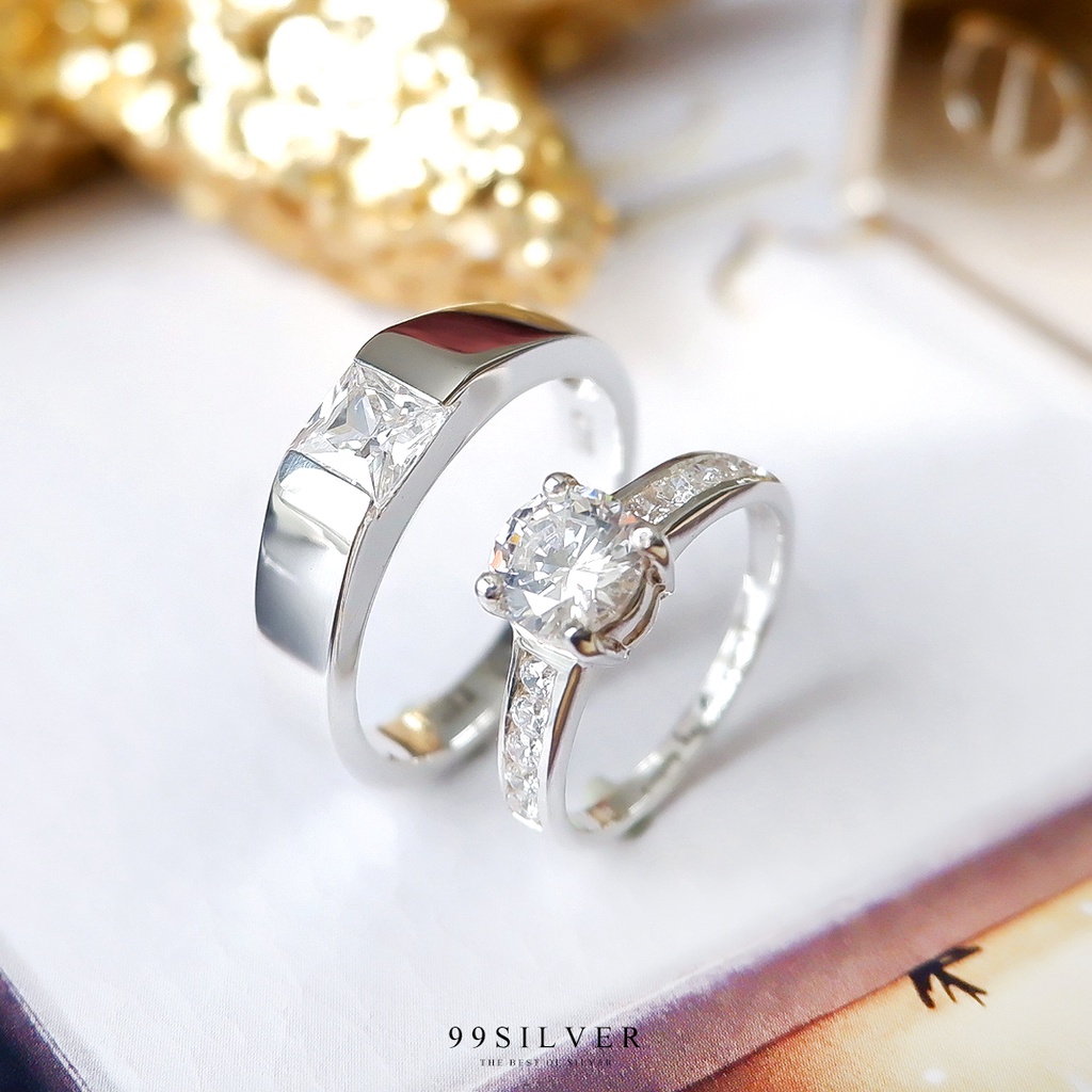 แหวนคู่รัก-เพชรเม็ดเหลี่ยม-diamond-cut-และเพชรชู-5-มิลลิเมตร-กดสั่ง-1-ครั้ง-ได้แหวน-2-วง-r12-68