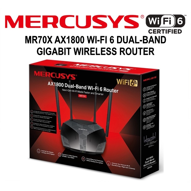 ภาพสินค้าเร้าเตอร์แรงๆ ราคาถูก MERCUSYS (MR70X) COMERS AX1800 Dual-Band WiFi 6 Router 1y. จากร้าน hardware_corner บน Shopee ภาพที่ 1