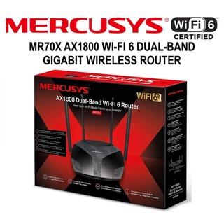 ภาพขนาดย่อของภาพหน้าปกสินค้าเร้าเตอร์แรงๆ ราคาถูก MERCUSYS (MR70X) COMERS AX1800 Dual-Band WiFi 6 Router 1y. จากร้าน hardware_corner บน Shopee ภาพที่ 1