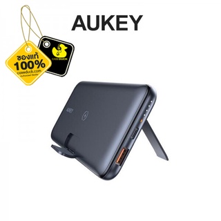 Aukey - Basix Pro Wireless 10,000 mAh Portable Charger with Foldable Stand, 18W PD &amp; QC 3.0 (PB-Wl02)