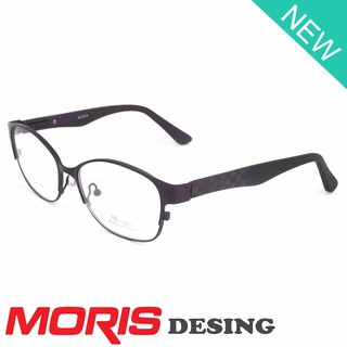 Moris แว่นตา รุ่น 3207 C-1 สีดำ กรอบเต็ม ขาสปริง วัสดุ สแตนเลส สตีล (สำหรับตัดเลนส์) กรอบแว่นตา Eyeglasses