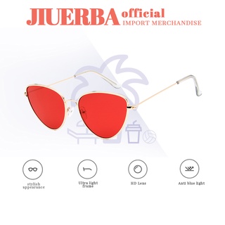 (JIUERBA) COD แว่นตากันแดดแฟชั่น กรอบโลหะ คลาสสิก ทรงตาแมว กัน UV400 สไตล์เกาหลี สําหรับผู้ชาย และผู้หญิง