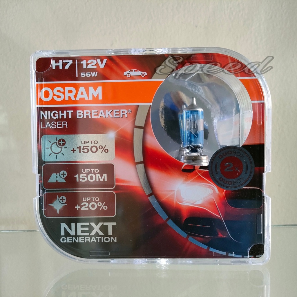 Osram หลอดไฟหน้ารถยนต์ Night Breaker Laser+150% 4000K H7 แท้ 100% รับ ...