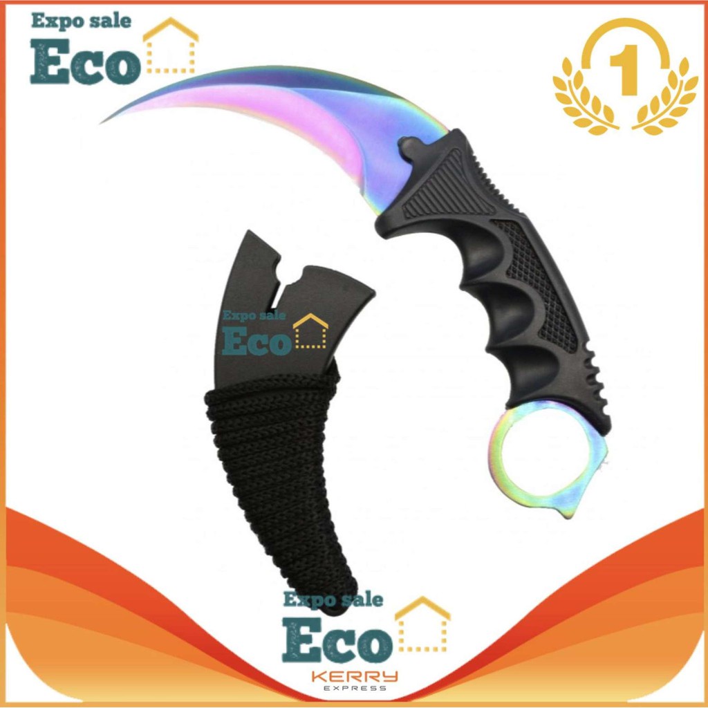 iremax-k01-karambit-knife-มีดพก-มีดคารัมบิต-มีดเดินป่า-มีดใบตาย-มีดควง-ใบคมและแหลม-สีรุ้ง-ไทเทเนียม