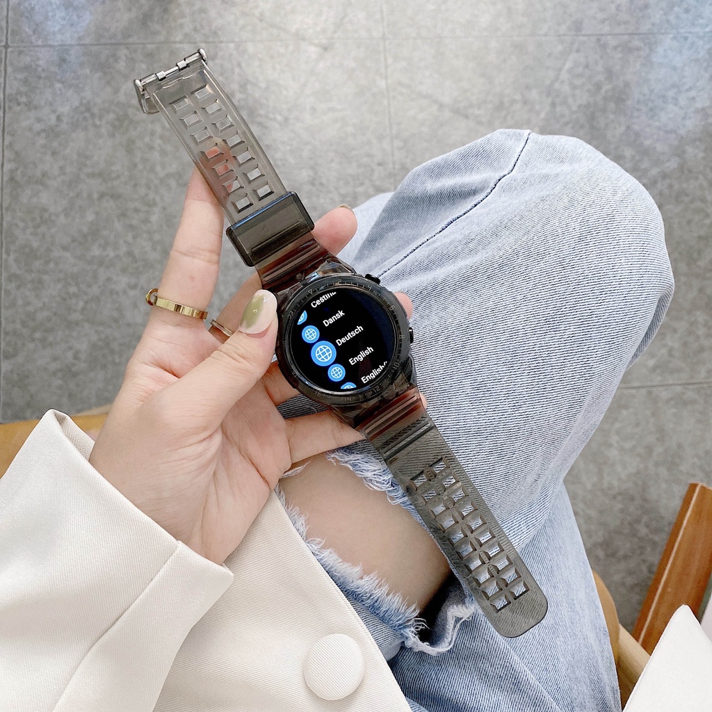 ภาพหน้าปกสินค้าสายนาฬิกาใสสายซิลิโคนสำหรับ Huawei Watch GT 2 46 มม จากร้าน yulong.th บน Shopee