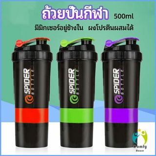 Comfy แก้ววผสมผงโปรตีน ขวดน้ำฟิตเนส sports shaker cup