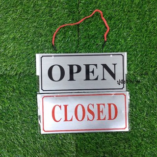 ป้ายแขวน OPEN/CLOSED+สายห้อย สีเงิน ป้ายแขวน ป้ายเปิด/ปิด ป้าย (DDST-0016)