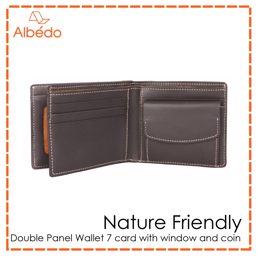 albedo-double-panel-wallet-7-card-with-window-and-coin-กระเป๋าสตางค์-กระเป๋าเงิน-รุ่น-nature-friendly-nf05979