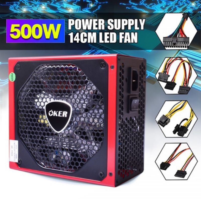 oker-power-supply-oker-500w-เเท้-80-efficiency-รุ่น-ps-680g