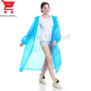 Am Ali Mall เสื้อกันฝนผู้ใหญ่ แบบพกพามีฮู้ด (สีฟ้า-สีชมพู)