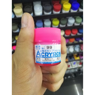 สีสูตรน้ำ Mr.Acrysion Color N99 FLUORESCENT PINK (Gloss) 10ml