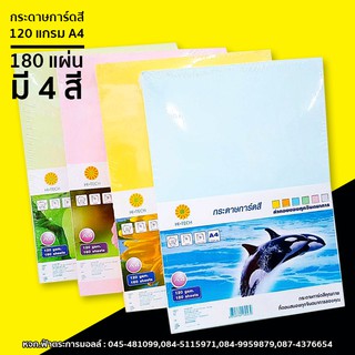 สินค้า กระดาษการ์ดสี HI-TECH 120แกรม A4 180แผ่น