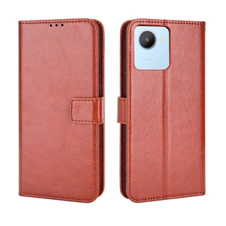 Realme Narzo 50i Prime เคส เคสฝาพับ PU Leather Wallet Case Stand Holder Flip Realme Narzo 50i Prime เคส