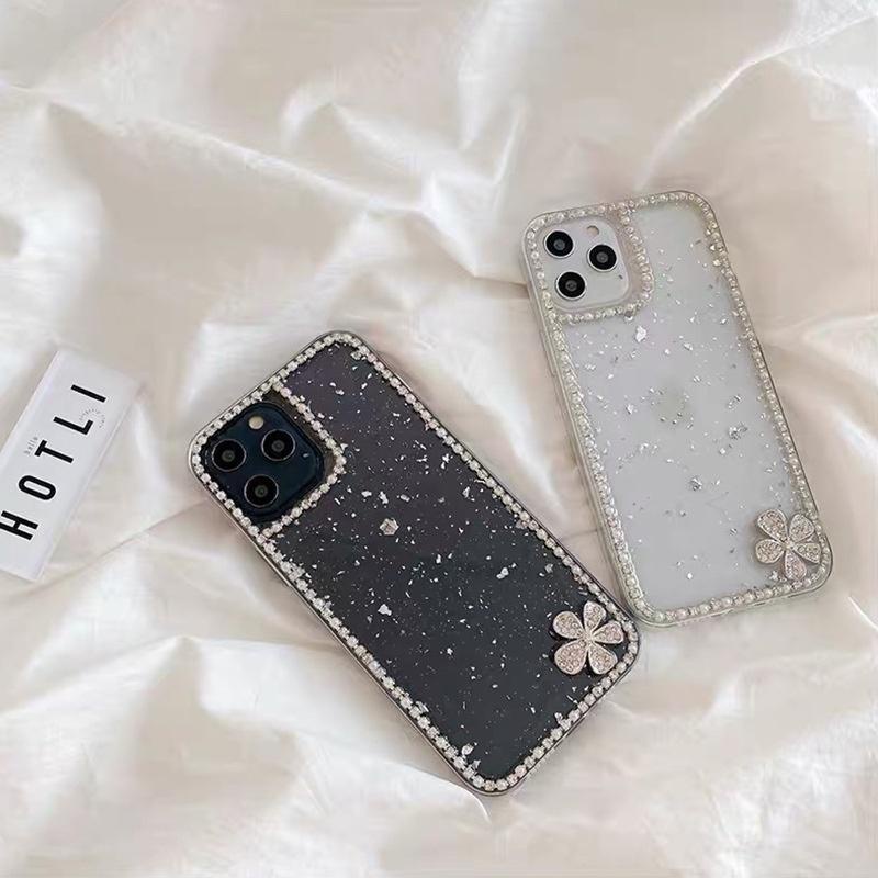 ร้านไทย-เคสขอบมุข-case-galaxy-samsung-s21-ultra-note20-ultra-a52-iphone-12-promax-ขอบเพชร-ดอกไม้เพชร