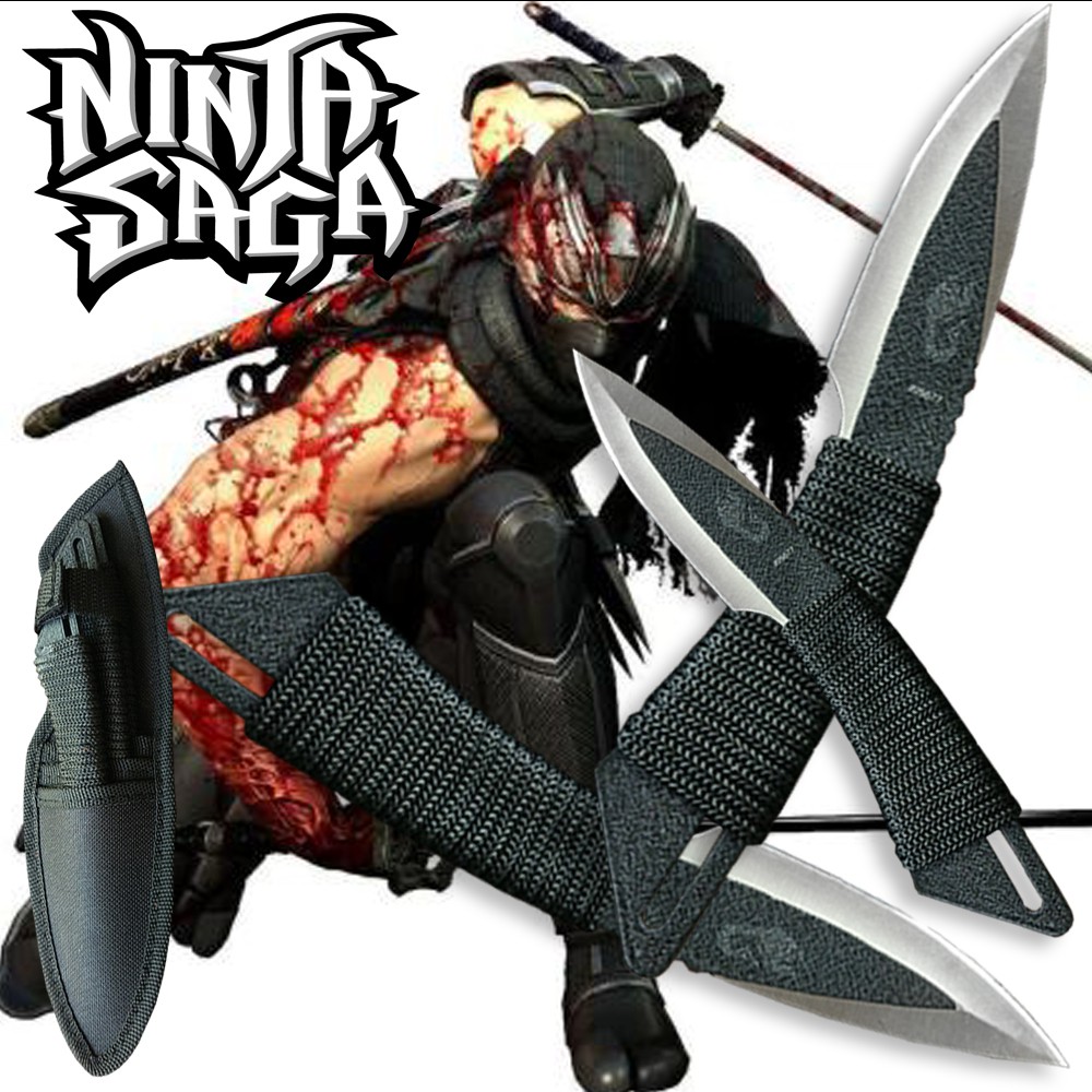 ninja-อาวุธนินจา-ชุด-3-เล่ม-knife-มีดสั้น-kunai-shiriken-ชูริเคน-มีดขว้าง-มีดปา-knives-รุ่น-011