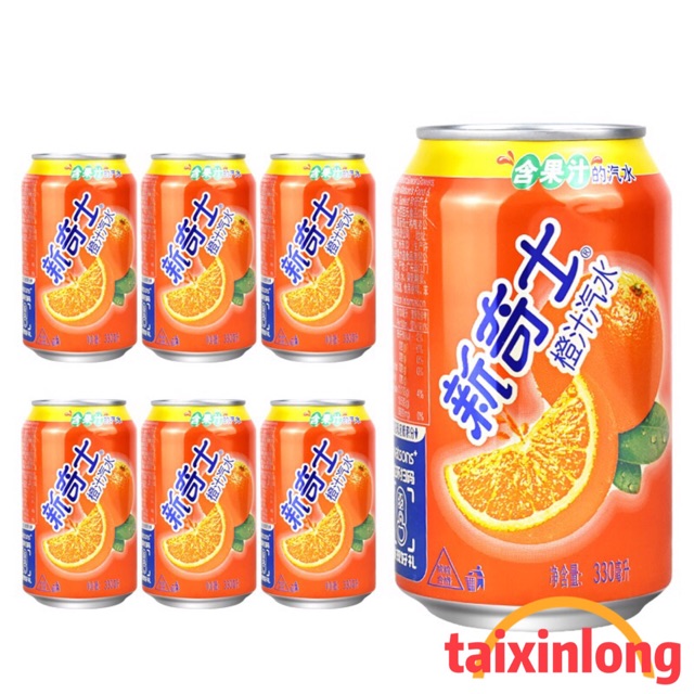 รูปภาพของE33น้ำส้ม น้ำอัดลม(新奇士橙汁汽水)ขนาด330ml เป็นน้ำอัดลมที่ให้ความสดชื่น และรสชาติแสนยอดเยี่ยมด้วยความชุ่มฉ่ำของรสผลไม้ส้มลองเช็คราคา
