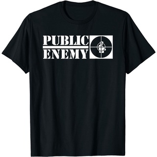 [S-5XL] เสื้อยืดแขนสั้น ผ้าฝ้าย พิมพ์ลายโลโก้ Public Enemy สีดํา สไตล์วินเทจ สําหรับผู้ชาย และผู้หญิง