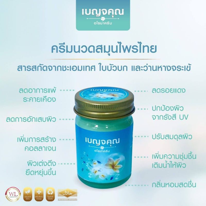 ส่งฟรี-benjakun-เบญจคุณ-อโรม่าครีม-ครีมนวดสมุนไพร-herbal-balm-บาล์มสมุนไพรคุณภาพ-น้ำมันไพร-น้ำมันนวดตัว-น้ำมันนวดเส้น