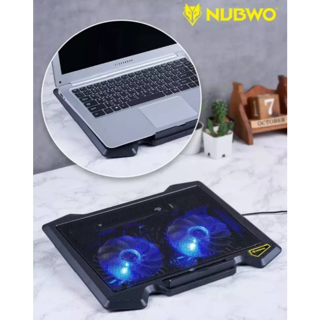 nubwo-พัดลมโน๊ตบุ๊ค-nf-233-พัดลมรองโน๊ตบุ๊ค-cooler-pad-พัดลมระบายความร้อนโน๊ตบุ๊ค-2-พัดลม-ประกัน-1-ปี