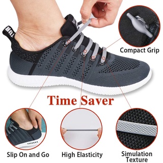 สินค้า เชือกผูกรองเท้า ซิลิโคน แบบยืดหยุ่น เรียบง่าย สําหรับเด็ก และผู้ใหญ่ 16 ชิ้น