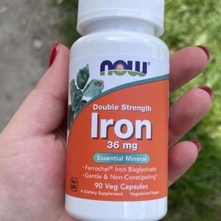 Now Foods, Iron, Double Strength, 18 mg,36 mg, 90 Veg Capsules