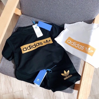 ชุดเสื้อยืดแขนสั้น กางเกงขาสั้น ขนาดใหญ่ กลาง สองชิ้น สไตล์เกาหลี แฟชั่นสําหรับเด็กผู้ชาย และผู้หญิง 2022