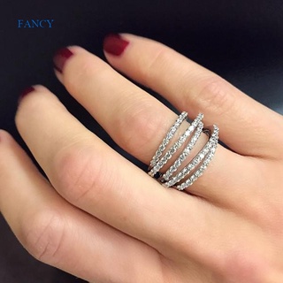 Fancy แหวนแฟชั่น ประดับเพทาย สําหรับผู้หญิง