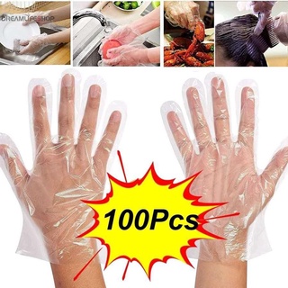 ถุงมือใส แบบใช้แล้วทิ้ง คุณภาพสูง เกรดอาหาร ป้องกันแบคทีเรีย จํานวน 100 ชิ้น