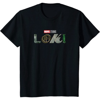 เสื้อยืดผ้าฝ้ายพรีเมี่ยม เสื้อยืด พิมพ์ลายโลโก้ Marvel Loki