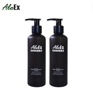 แพ็คคู่ ALOEX BLACK NATURAL SHAMPOO - ขนาด 200 ML. แชมพูสระผมสูตรลดการหลุดร่วงของเส้นผม สกัดจากสมุนไพรไทย