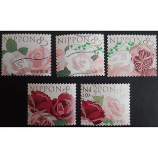 J154-2 แสตมป์ญี่ปุ่นใช้แล้ว ชุด Greetings Stamps - Flowers in Daily Life Series No.2 ปี 2016 ใช้แล้ว สภาพดี ครบชุด 5 ดวง