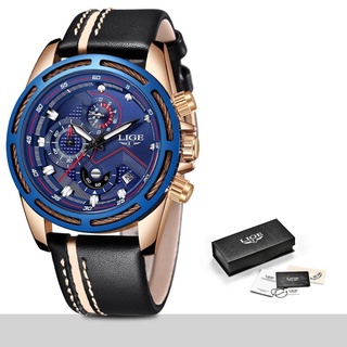 LIGE Watch Men Fashion Sport Quartz Clock Leather Mens Watches Top Brand Luxury Gold Waterproof Business