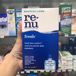 Renu Fresh รีนิวเฟรช น้ำยาทำความสะอาดคอนแทคเลนส์ มี 2 ขนาด 60 ml. และ 120 ml.