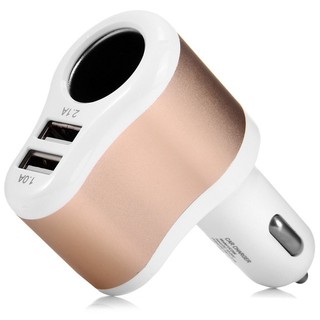 Car Charger 2in1 หัวชาร์จในรถ 3.1A 2 USB + เพิ่มช่องจุดบุหรี่ 1 UC206C