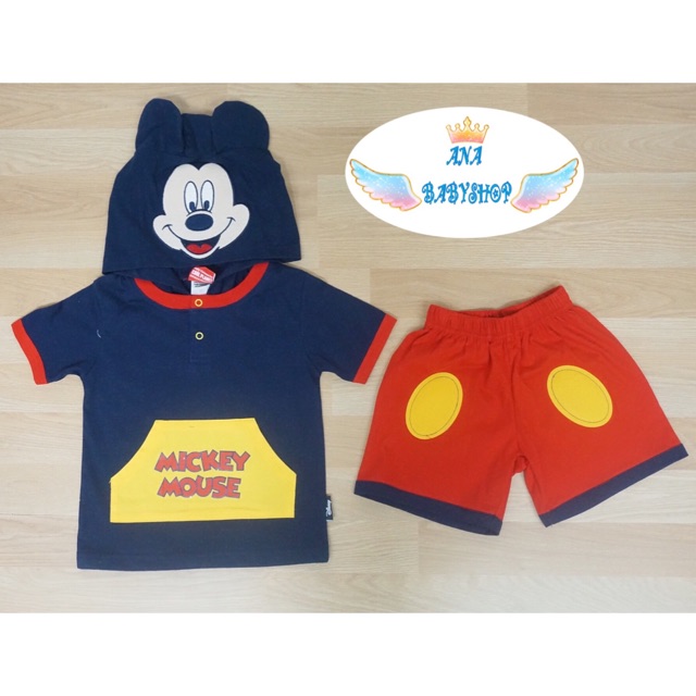 disney-ชุดเสื้อมีฮู้ด-กางเกงขาสั้นmickey-mouse-sale