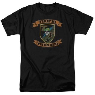 เสื้อยืดโอเวอร์ไซส์Tee Tropic Thunder Patch T Shirt Mens Licensed Comedy Movie Tee Hot แนวโน้มบุคลิกภาพ teeS-3XL