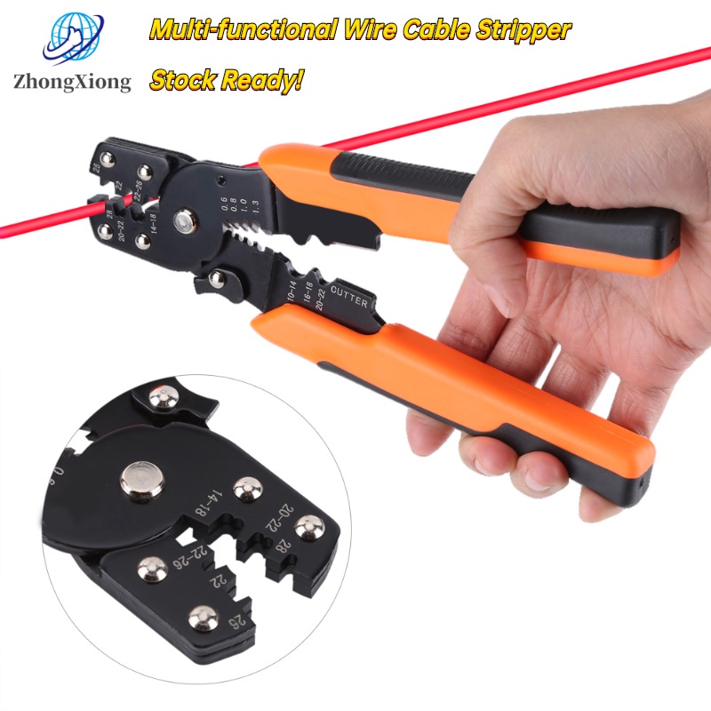 คีมย้ำสายไฟ-คีมปลอกสายไฟ-คีมตัดสายไฟmulti-functional-wire-cable-stripper-stripping-crimping-pliers-electrician-hand-tool