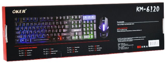 ภาพสินค้าคีย์บอร์ด เมาส์ Keyboard Mouse มีไฟ Rainbow Oker Km-6120 ราคา จากร้าน alphacomshop บน Shopee ภาพที่ 8
