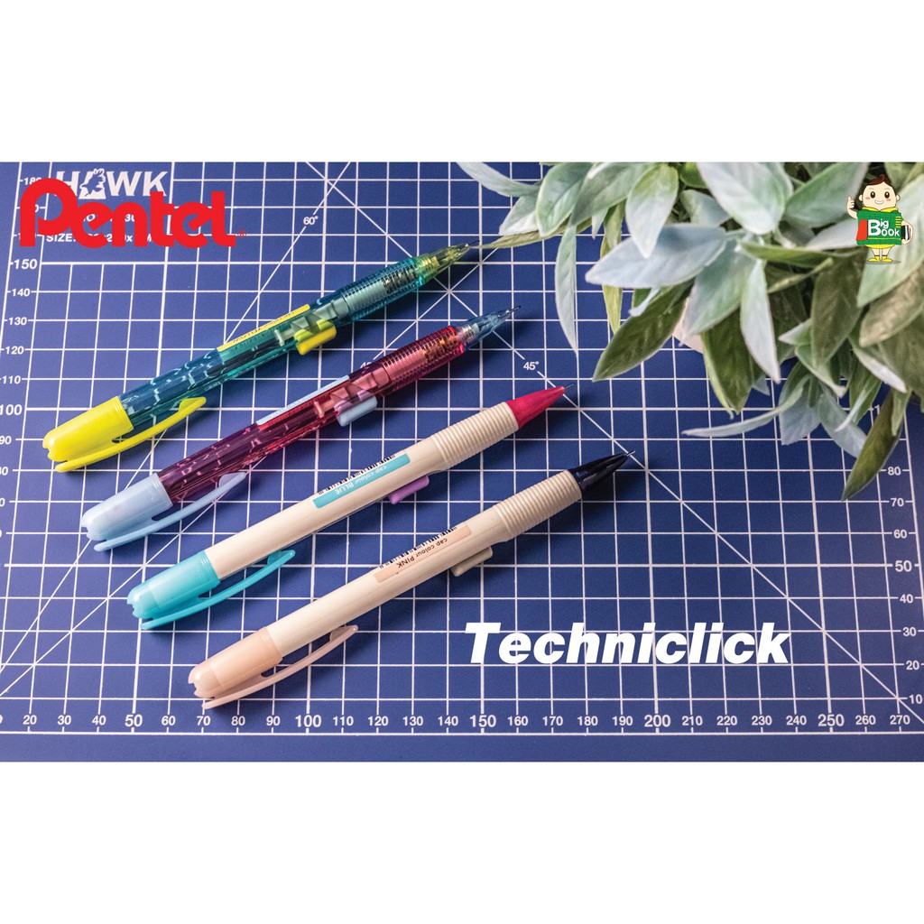 ดินสอกดข้าง-ด้ามใส-pentel-techniclick-0-5-มม-นำเข้าจากประเทศญี่ปุ่น-พร้อมส่ง