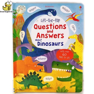 *พร้อมส่ง* บอร์ดบุ๊ค Usborne Lift-the-flap Questions and Answers about Dinosaurs