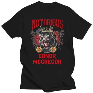 เสื้อยืดโอเวอร์ไซส์เสื้อยืด พิมพ์ลายรอยสัก Notorious Conor McGregor สีดํา สําหรับผู้ชายS-5XL