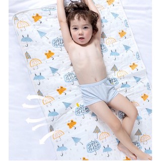 ผ้ารองกันเปื้อน กันน้ำ กันฉี่ พรีเมี่ยมเนื้อนิ่มหนา 5 ชั้น ไซส์ s-xl