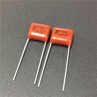 2pcs คาปาซิเตอร์ 104 400V 104J 0.1uF 100nF P10 CL21 Metallized Polypropylene Film Capacitor