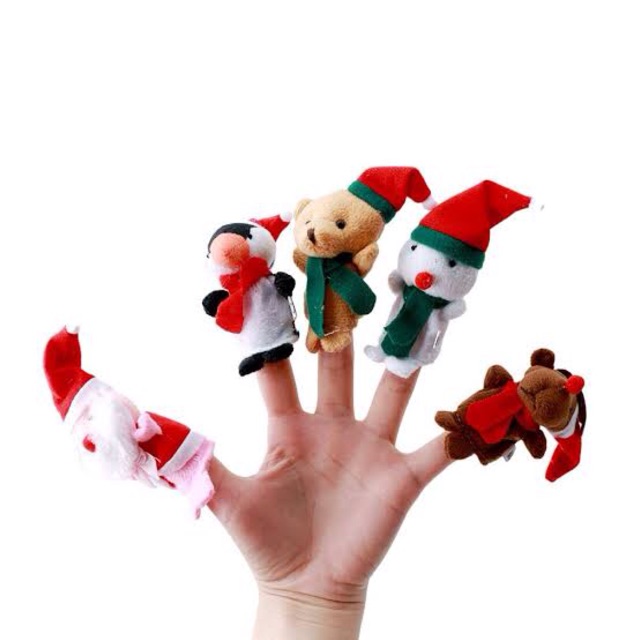 ตุ๊กตานิ้วมือ-คริสตมาส-1ชุดมี5ตัว-สินค้าพร้อมส่ง