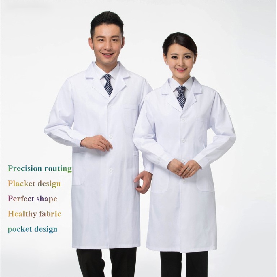 ภาพหน้าปกสินค้าผู้หญิงแขนยาวสีขาวขัดเสื้อกาวน์ทางการแพทย์ชุดพยาบาล