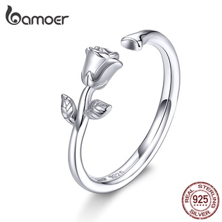 สินค้า BAMOER Thorns and Rose Open Finger Rings for Female Adjustable 925 Sterling Silver BSR065