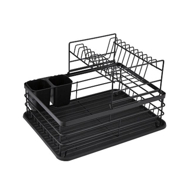 hafele-ตะแกรงคว่ำจาน-สแตนเลส-stainless-dish-rack-ตะแกรงคว่ำจาน-สแตนเลส-พร้อมถาดรองน้ำ-ตะแกรง-พักจาน-ที่คว่ำจาน-สีดำ