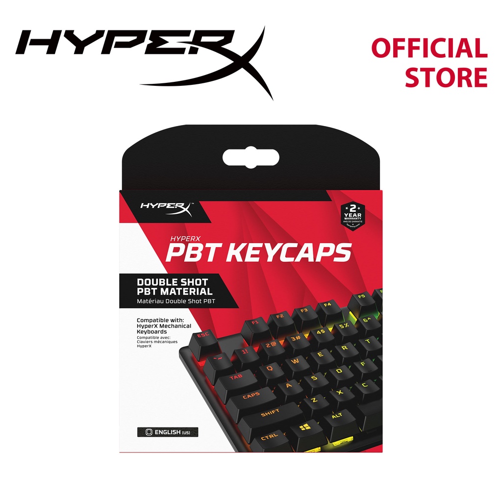 ภาพหน้าปกสินค้าHyperX PBT Keycaps - Full Key Set Black (US Layout) (519P1AA ABA) จากร้าน hyperx_online บน Shopee