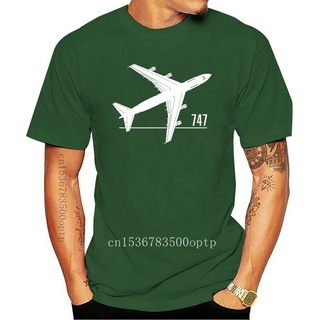 [COD]เสื้อยืด ผ้าฝ้าย พิมพ์ลายกราฟฟิคเครื่องบิน 747 แฟชั่นคลาสสิก