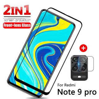 2 in 1 กระจกนิรภัย Redmi Note 9 Pro Max / Redmi Note9 / Note9S กล้องฟิล์มกันรอยหน้าจอ